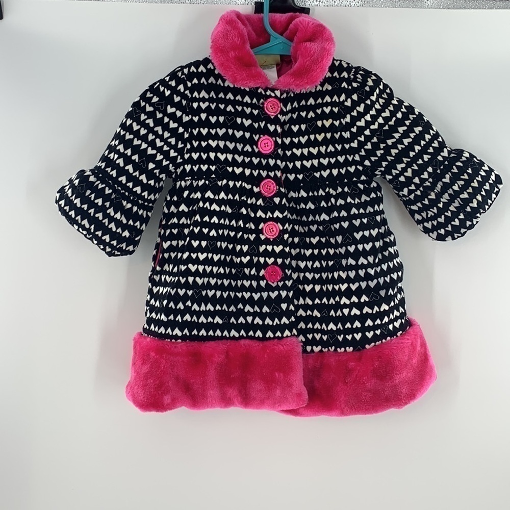 PENELPOE MACK HEART COAT JACKET 2T BLACK PINK